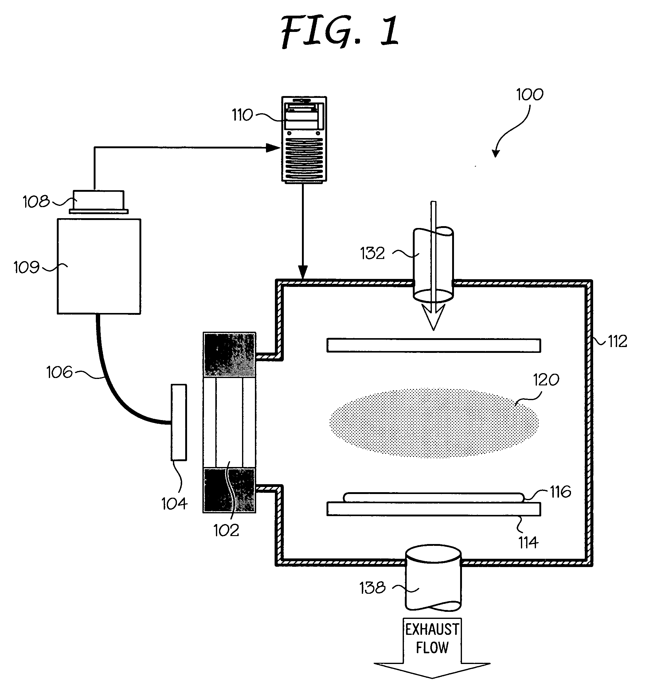Electron beam exciter for use in chemical analysis in processing systems