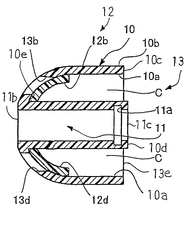 Earphone device and sound generating apparatus equipped with the same