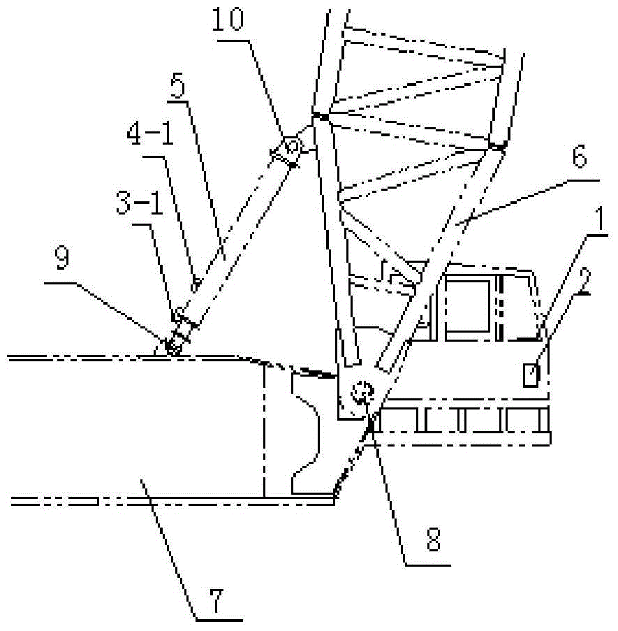 Anti-hypsokinesis safe control device of crane arm frame