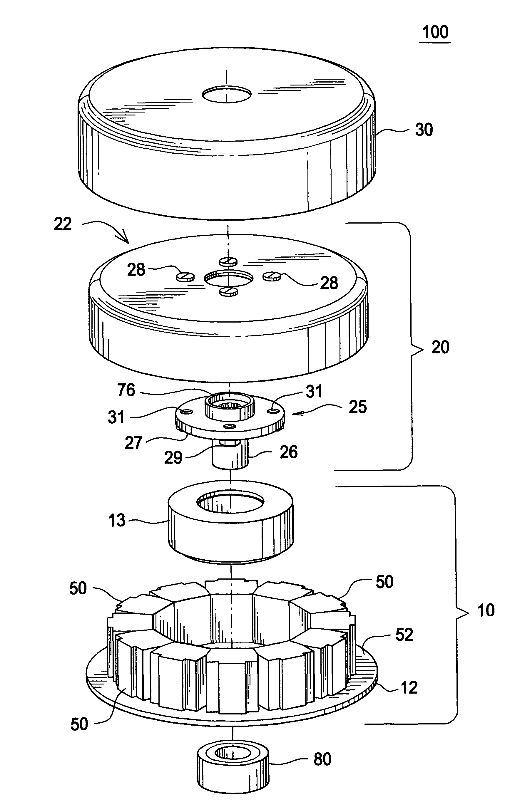 Brushless disk DC motor