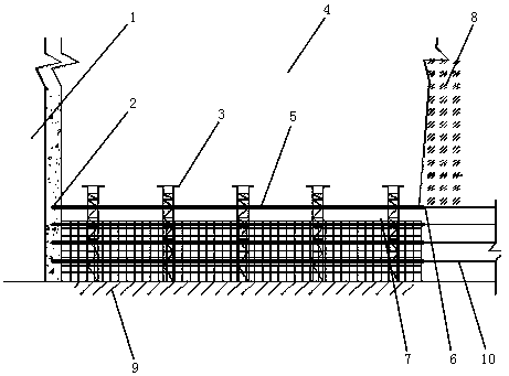 Subway station tunnel connecting section structure post-constructed-type construction method
