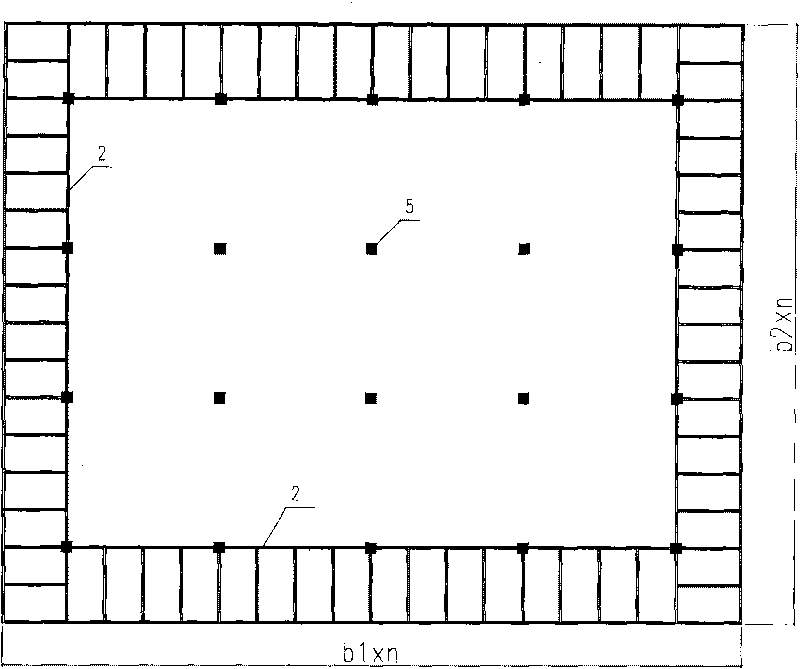 Underground granary formed by circling rectangular cylinders