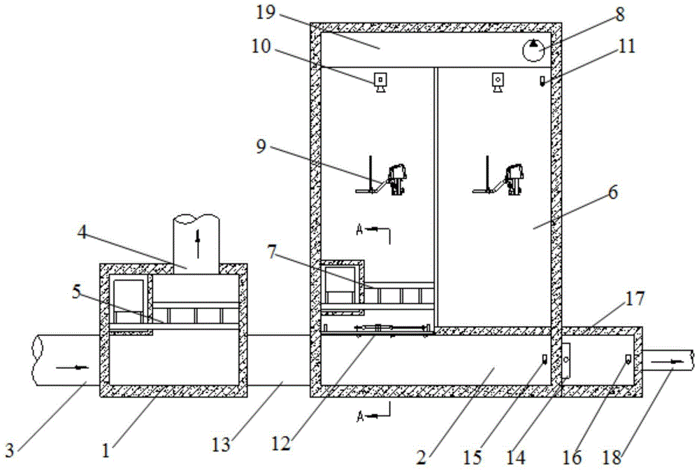 Combined underground initial rainwater storage tank