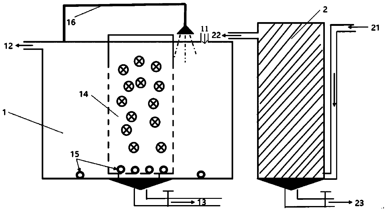 Nitrifying bacteria and photosynthetic bacteria symbiotic prawn culture tail water treatment system