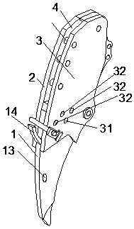 Rotary type forearm with hinge pin auxiliary stress mechanism