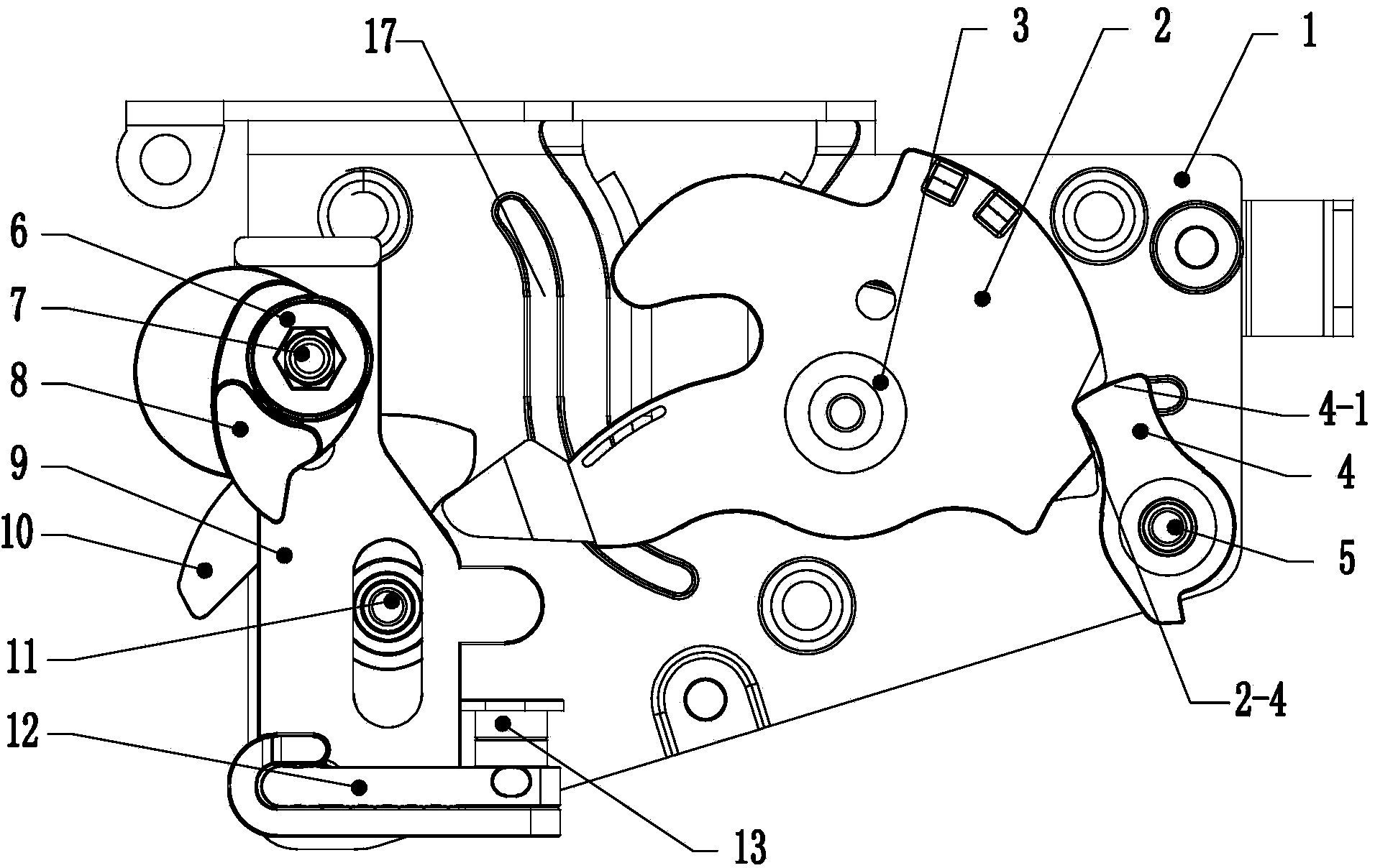 Side door lock transmission mechanism