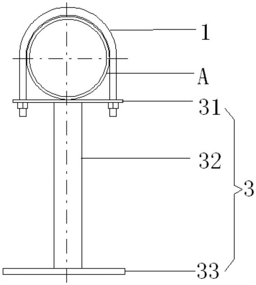 Pipeline support device and supporting tools