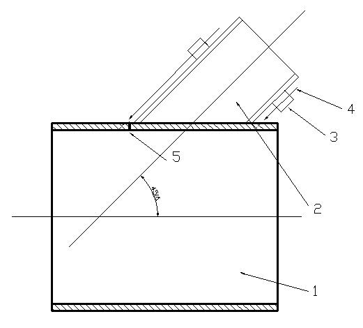 Slant-hole gas cutting method of large-scale thick-wall forgeable piece tube