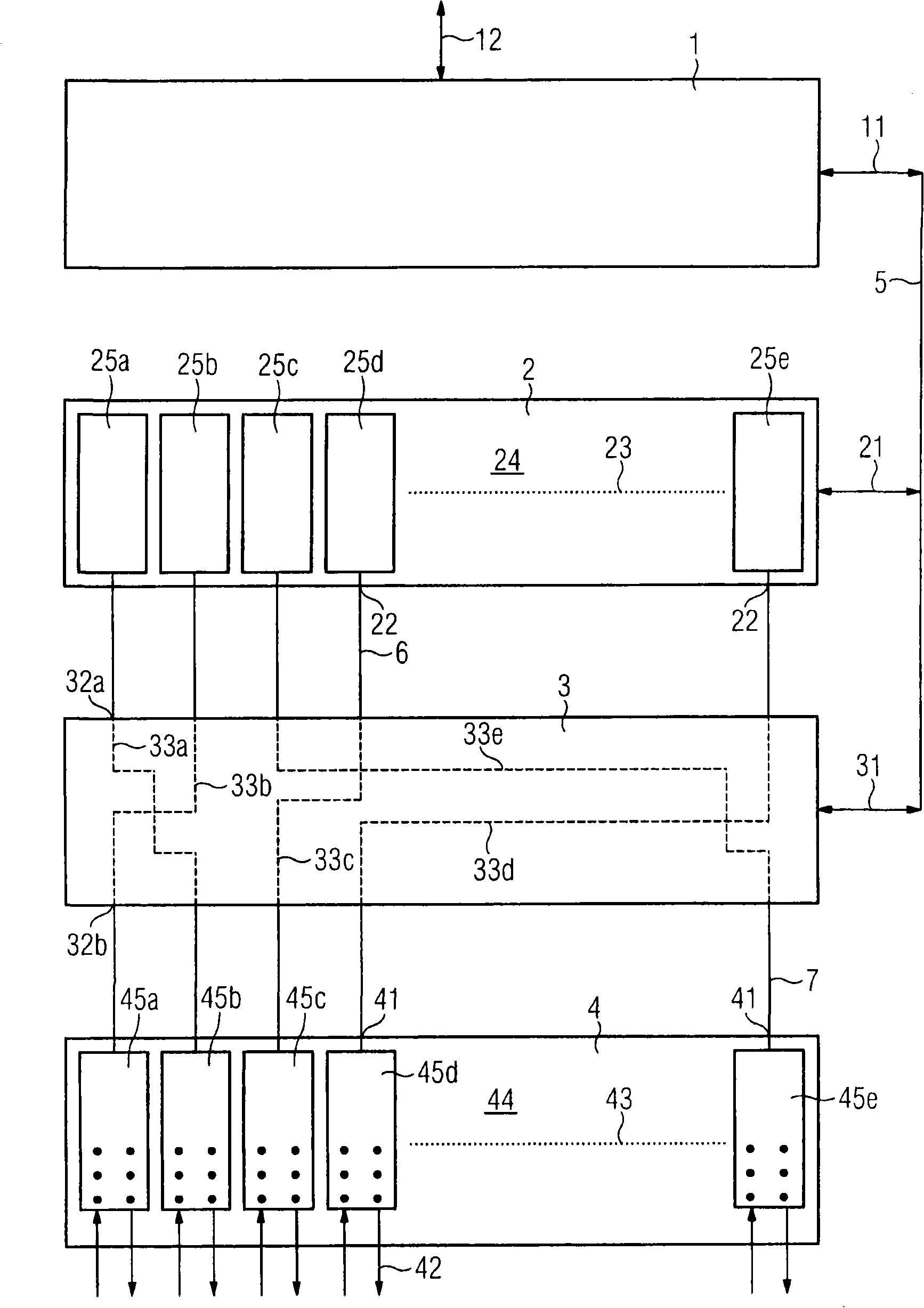 Automation system having a programmable matrix module