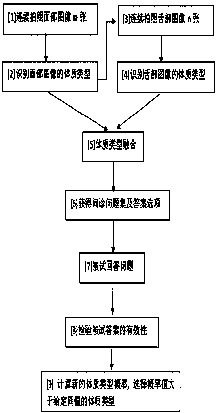 Inspection and inquiry combination TCM (Traditional Chinese Medicine) constitution recognition method and device