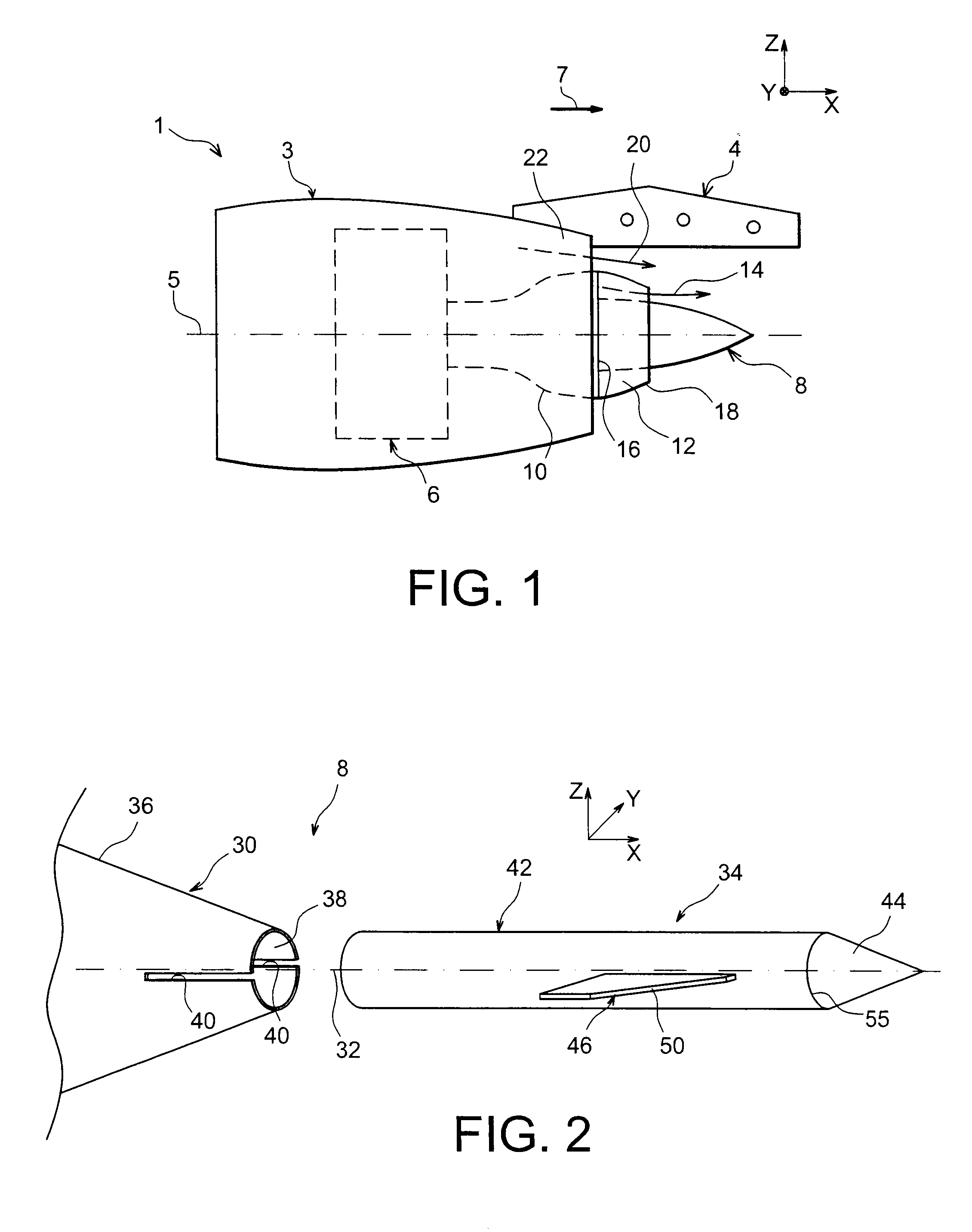 Gas ejection cone for an aircraft turbojet equipped with a device for generating turbulence in a primary flow limiting jet noise