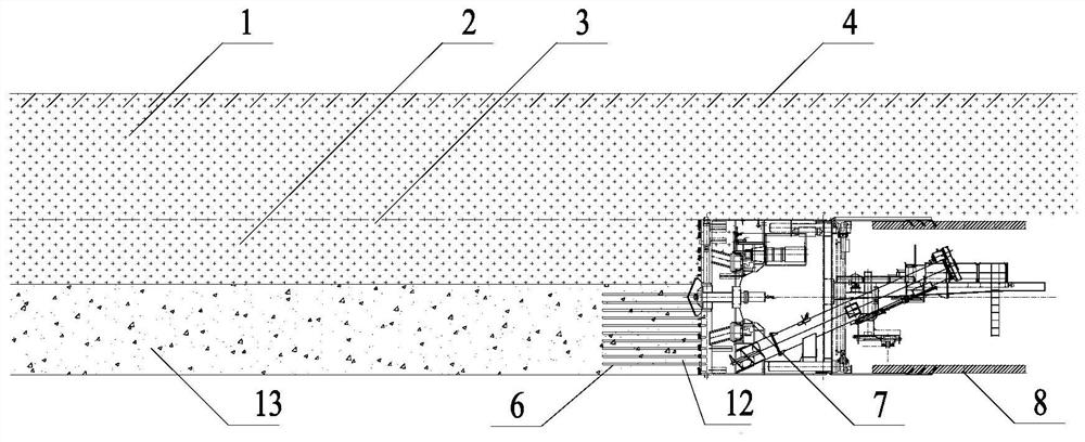 A shield tunneling construction method for water-rich upper soft and lower hard composite strata