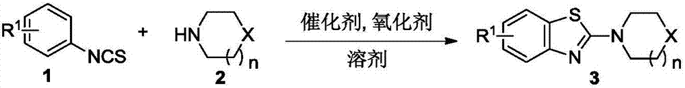 Synthesis method of benzothiazole-nitrogen-containing heterocyclic ring hybrid