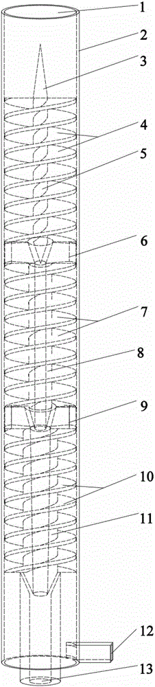 Multi-stage varied-diameter screw oil-water separator