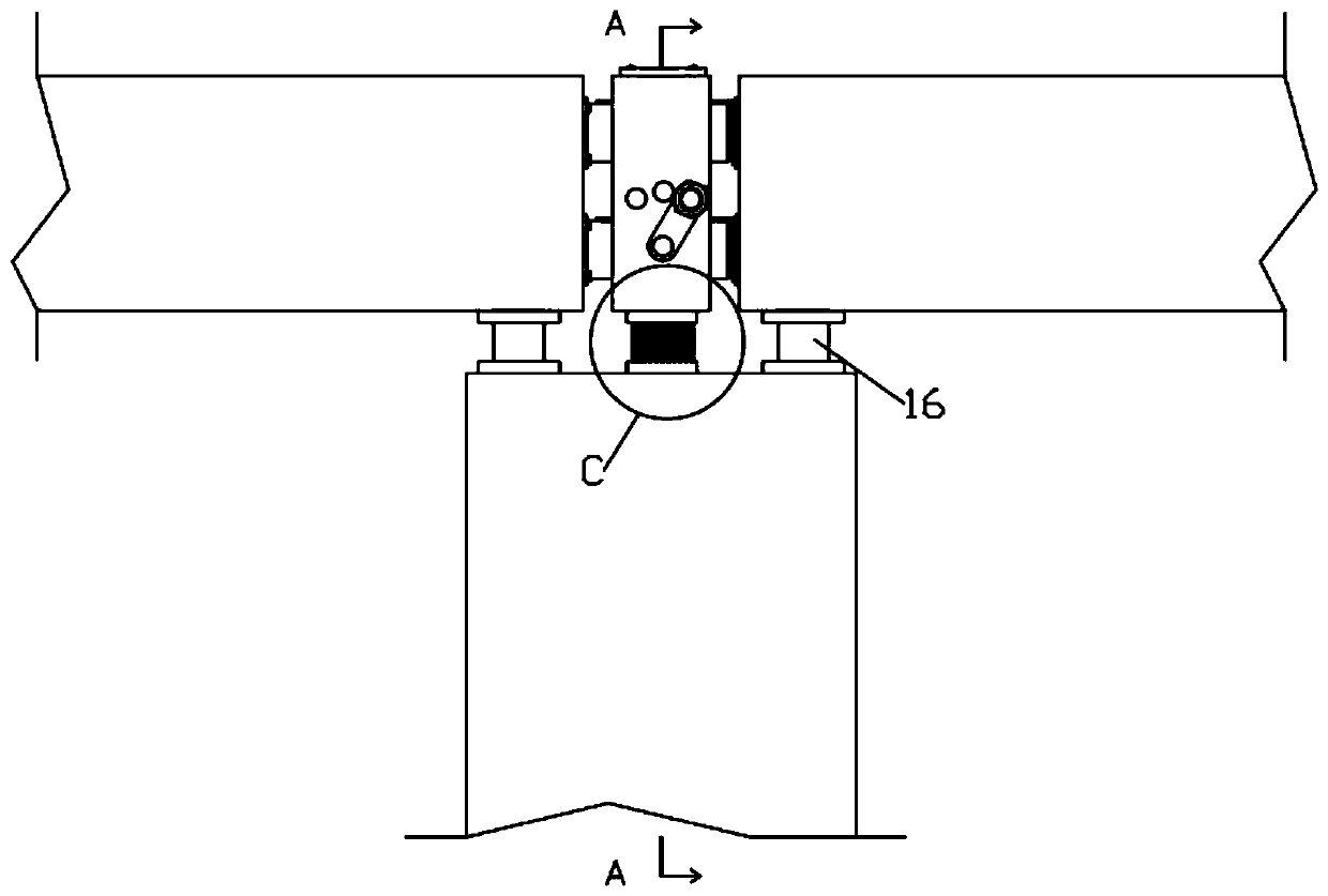 Variable-damping anti-falling beam structure