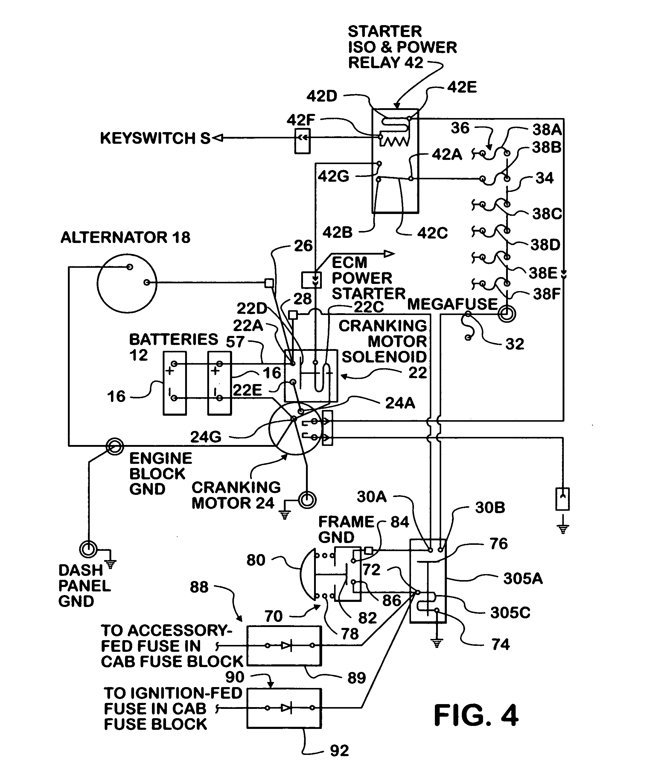 Motor vehicle battery disconnect switch circuits