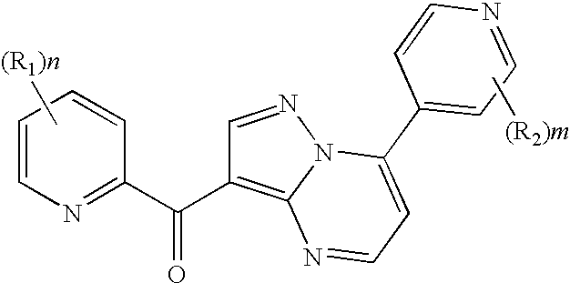 2-pyridinyl[7-(substituted-pyridin-4-yl) pyrazolo[1,5-a]pyrimidin-3-yl]methanones