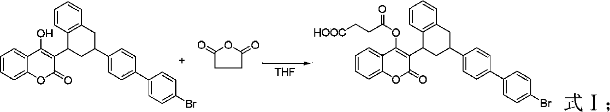 Preparation method of anticoagulant raticide brodifacoum hapten and holoantigen