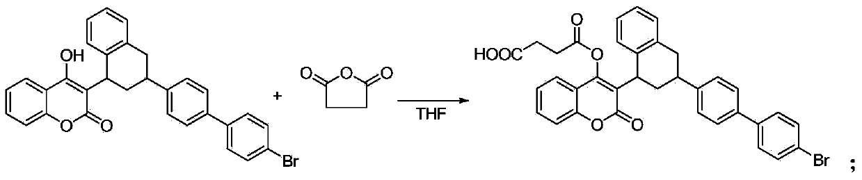 Preparation method of anticoagulant raticide brodifacoum hapten and holoantigen