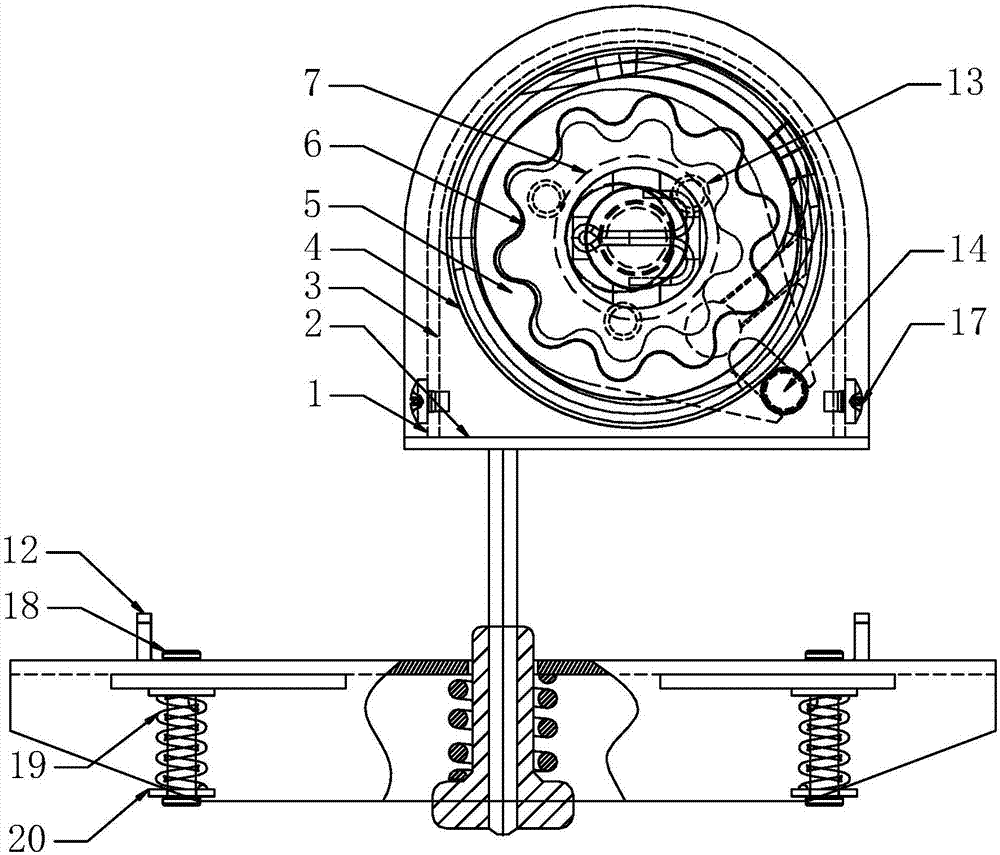 Spare wheel up-down regulator assembly with steel wire rope