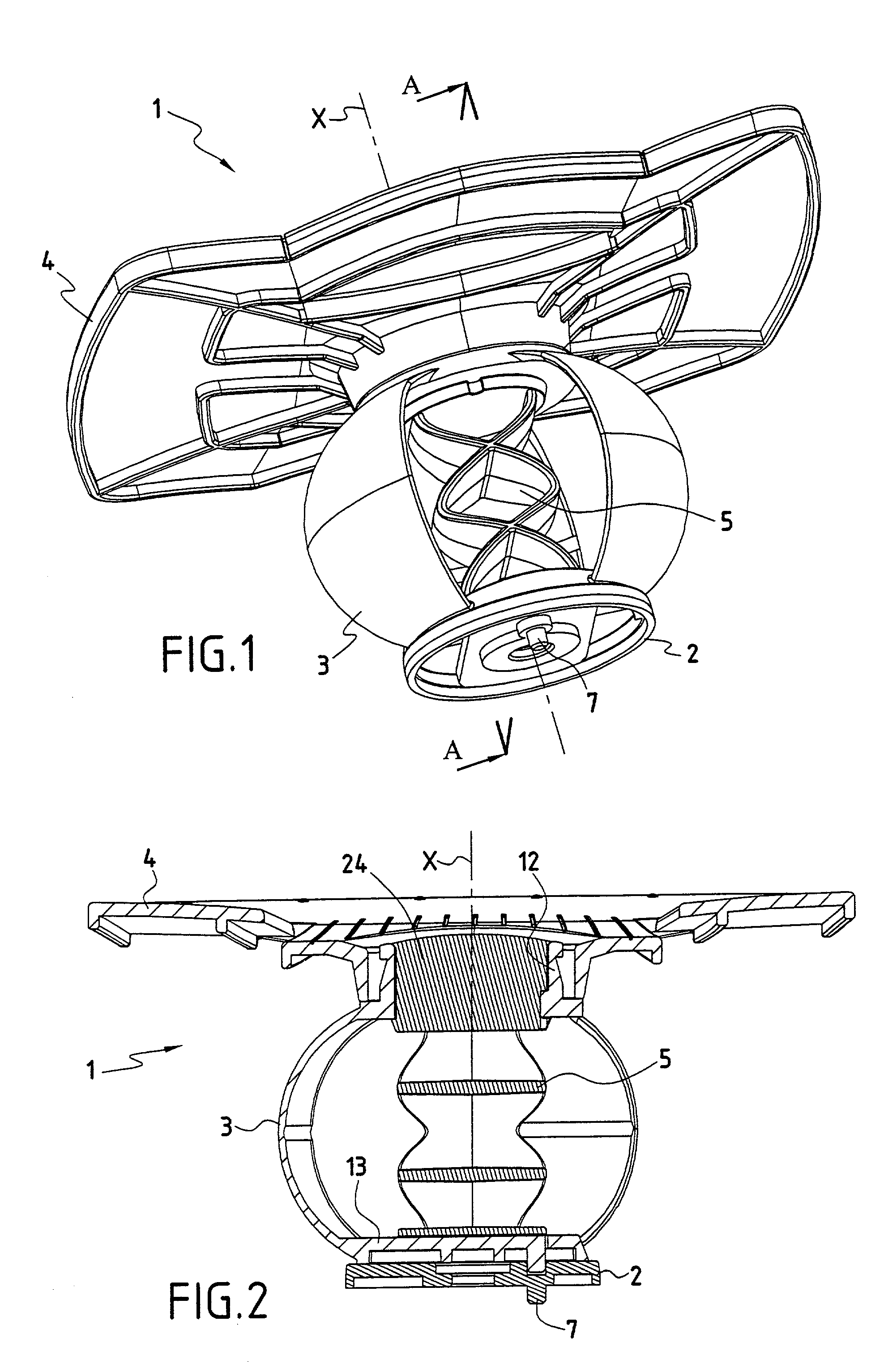Suspension device for a bed or seat base of the multielement type
