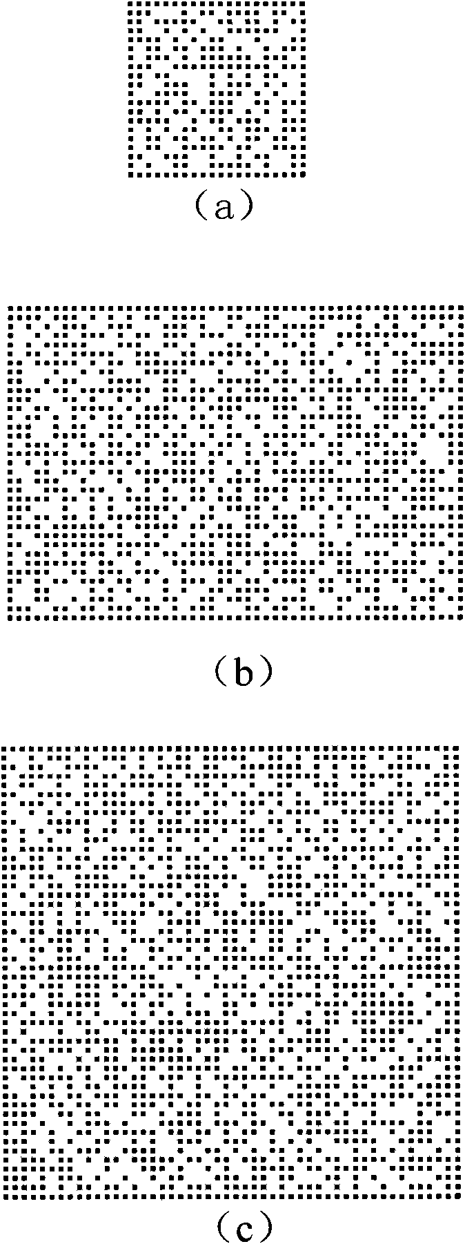 Method for identifying screen code with uniform dot matrix