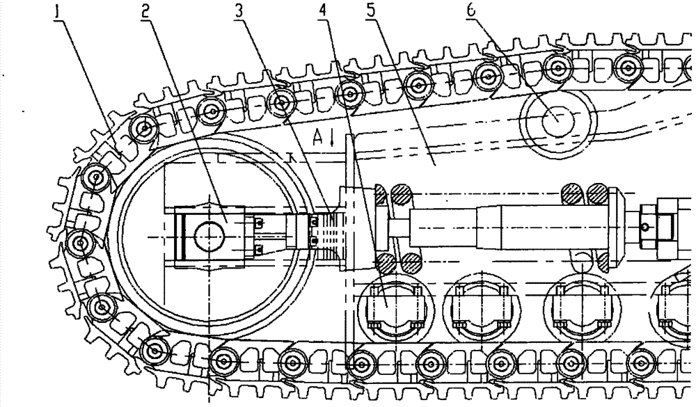 Combined tensioning mechanism for caterpillar band