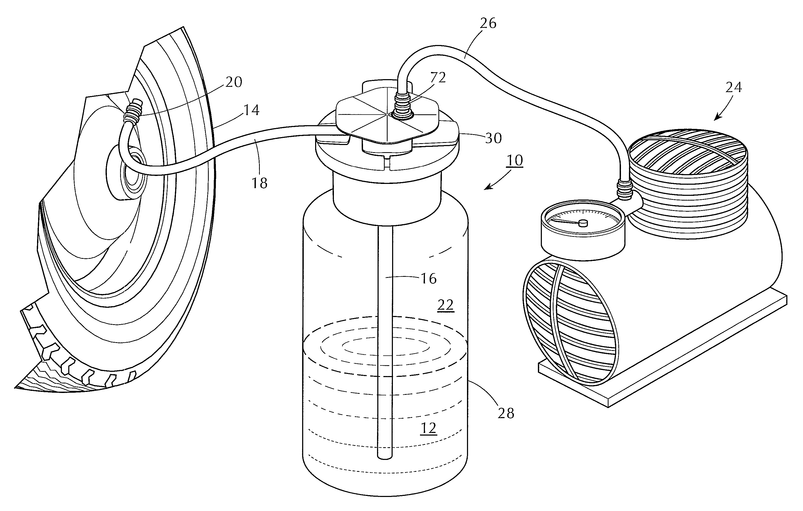 Tire sealant dispensing apparatus