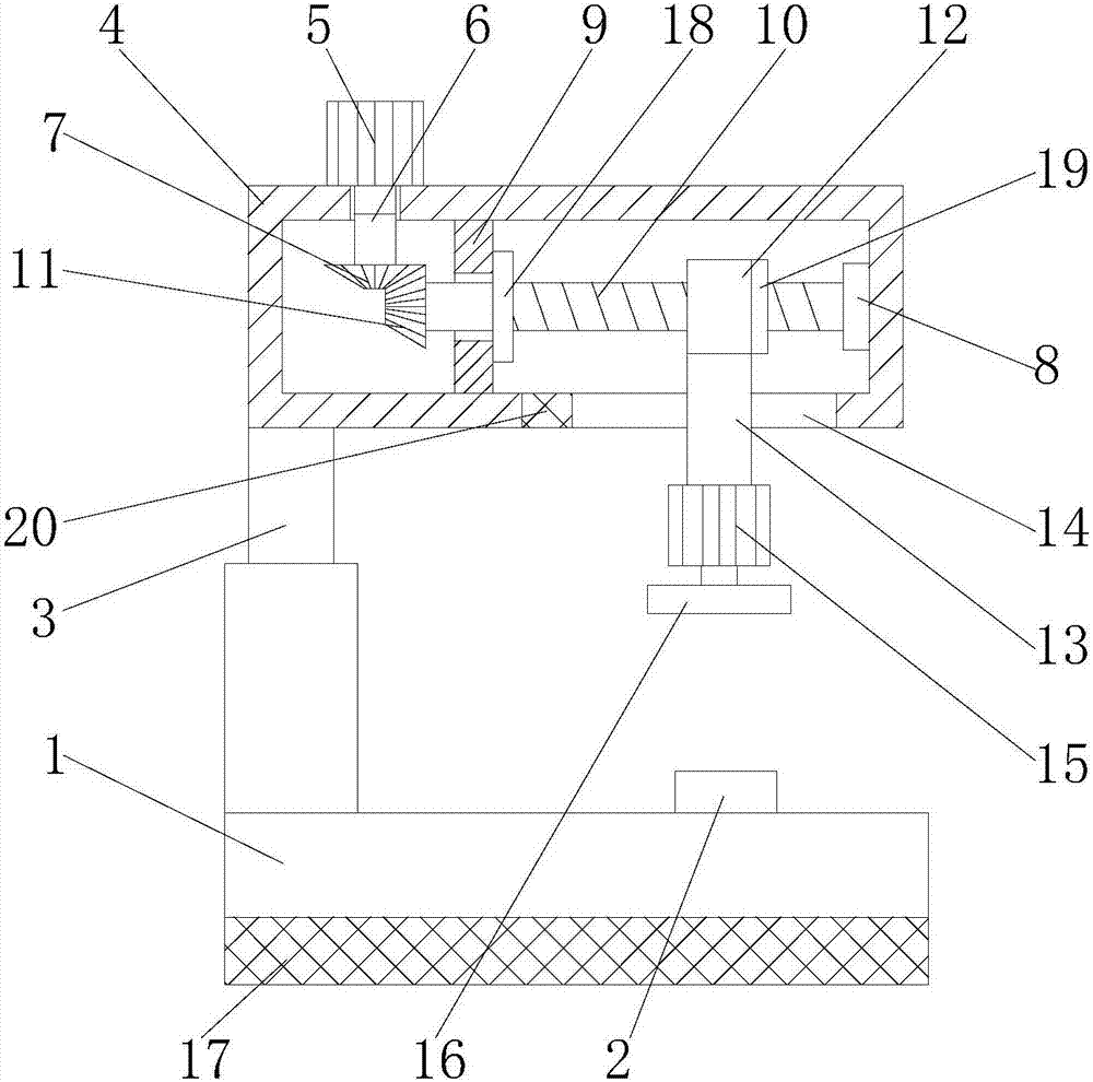 Building material grinding machine capable of adjusting grinding position