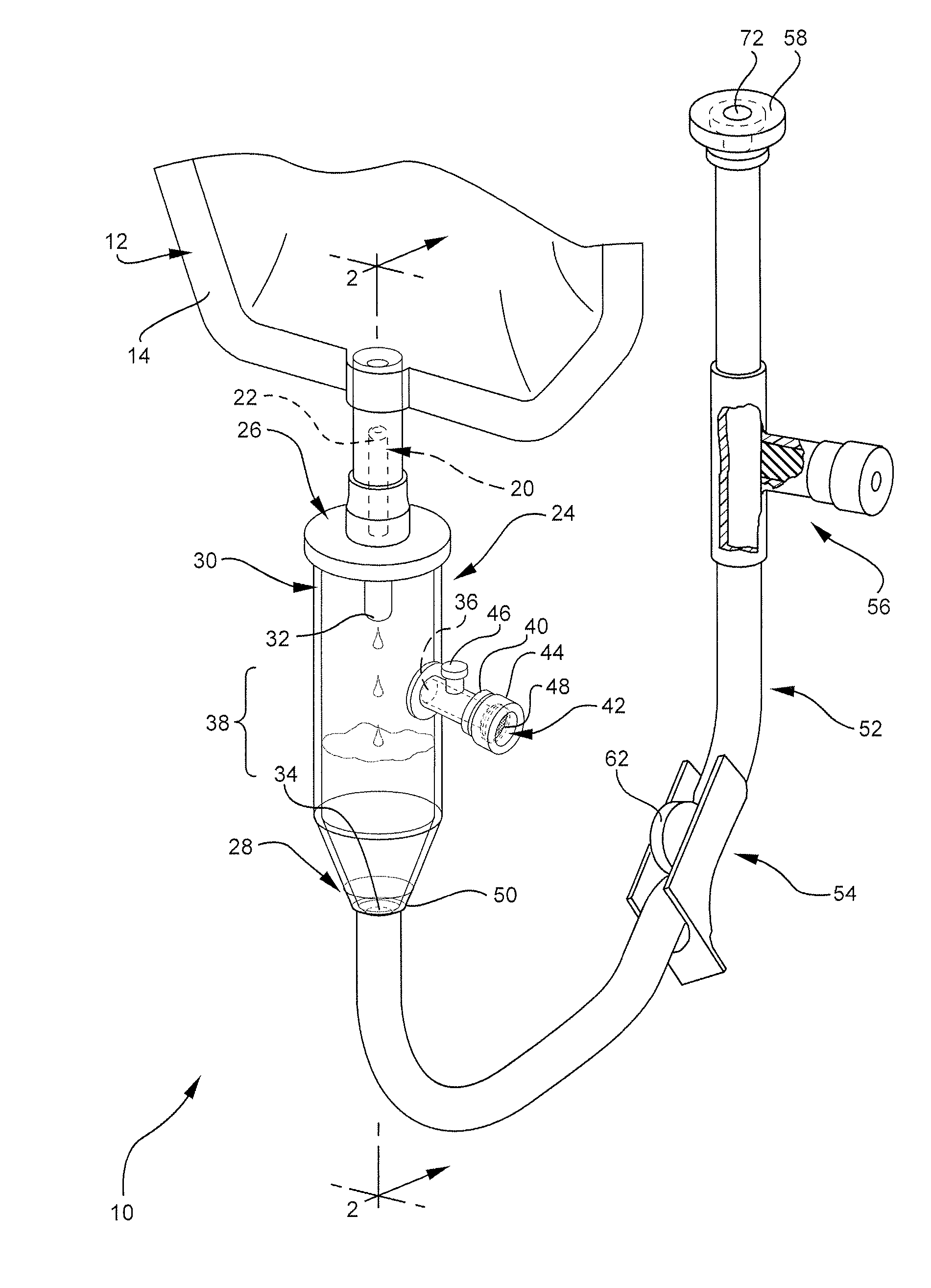 Self priming intravenous delivery system