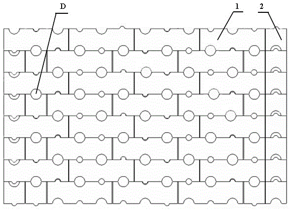 A slotted solid heat storage body structure