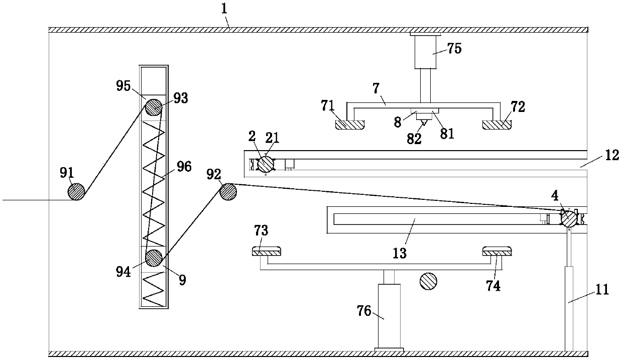 A continuous winding device for textile fabrics