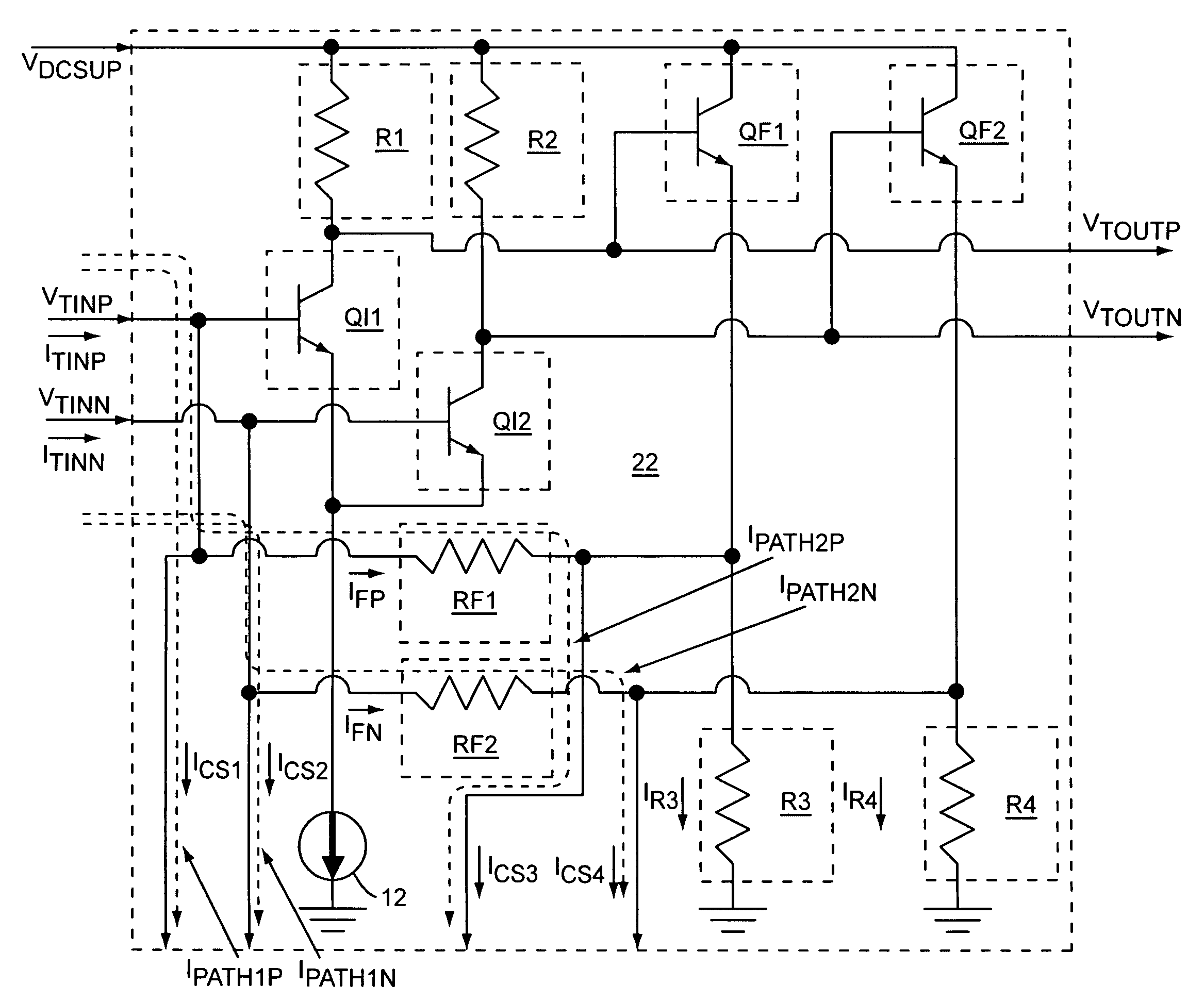 Linearized differential transimpedance amplifier