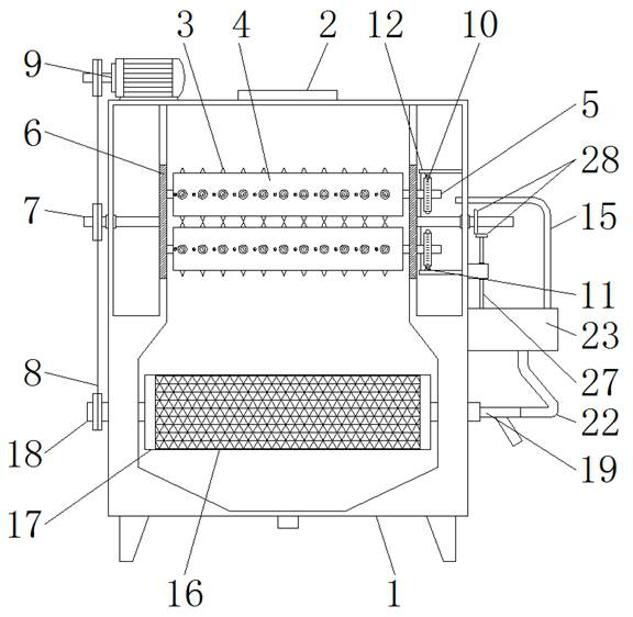 Opening device provided with air pressure dispersion structure and used for textile fiber production
