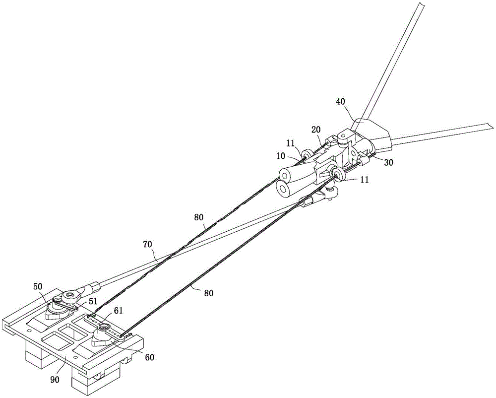 Aircraft empennage regulation mechanism with pitching and yawing completely decoupled