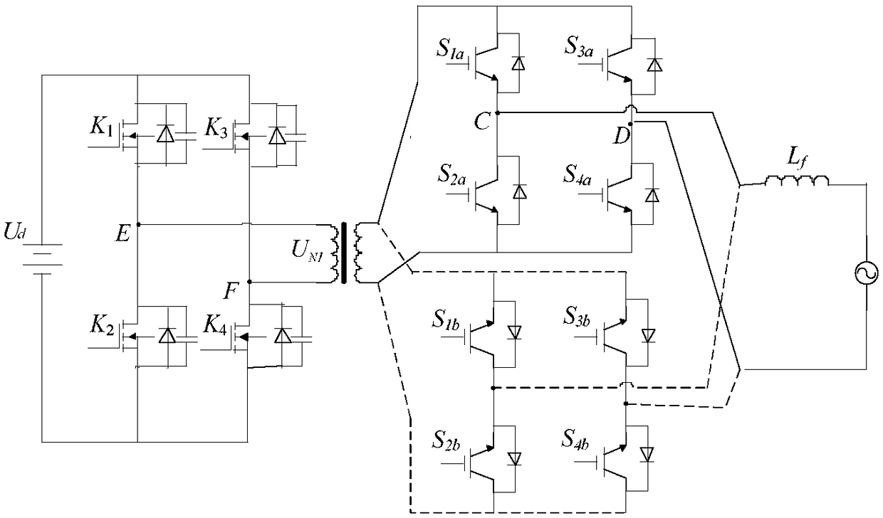 Method for modulating single-phase cascade alternating-current high-frequency link bidirectional converters