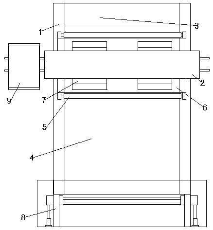 Automatic material receiving cutting machine of optical fiber mat