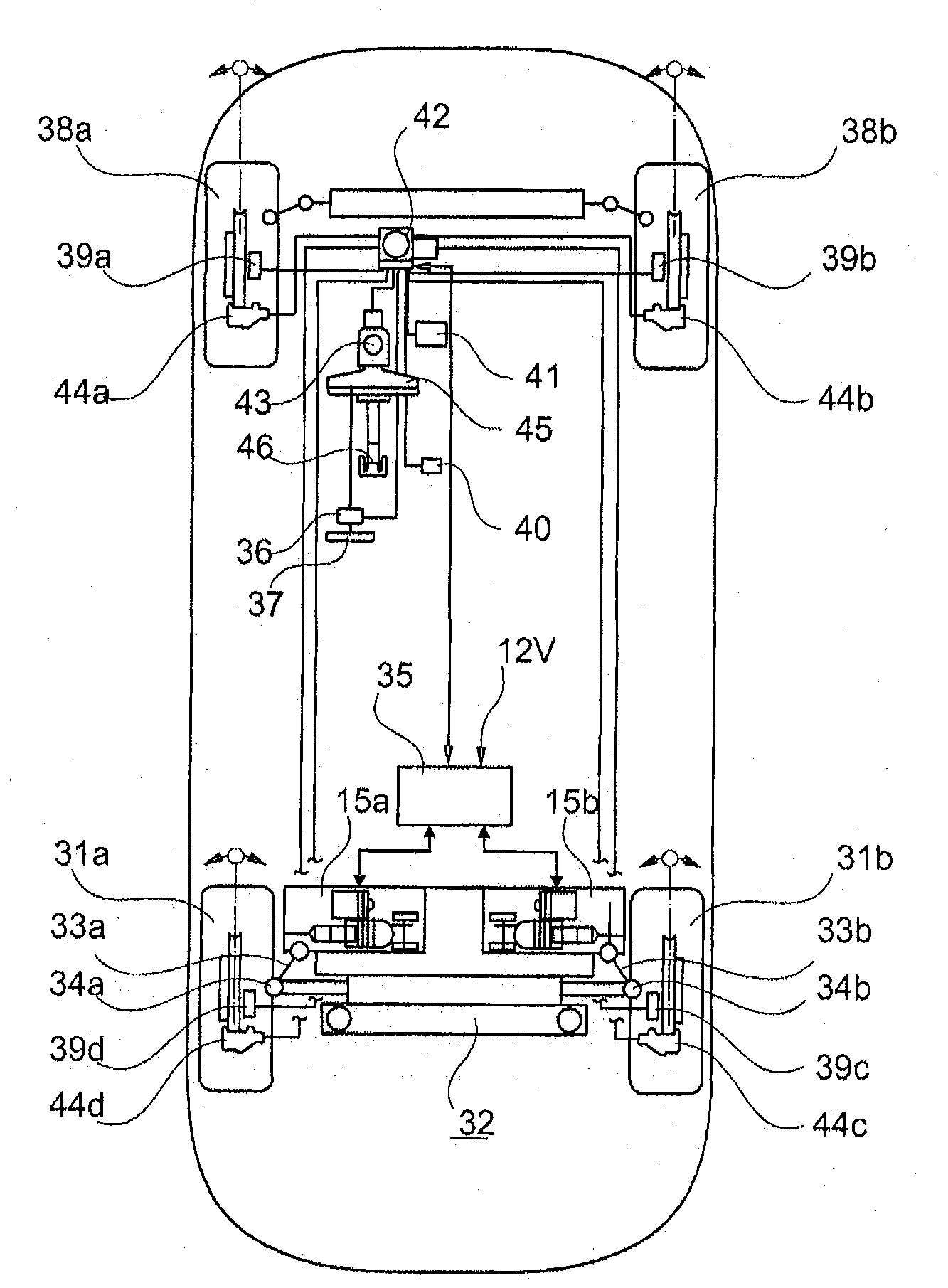 Steering device for adjusting a wheel steering angle