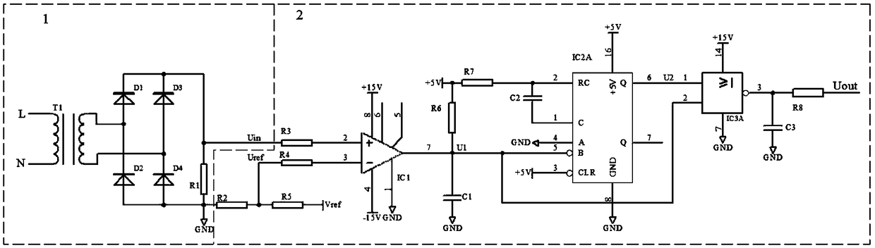 Power grid power failure detection circuit