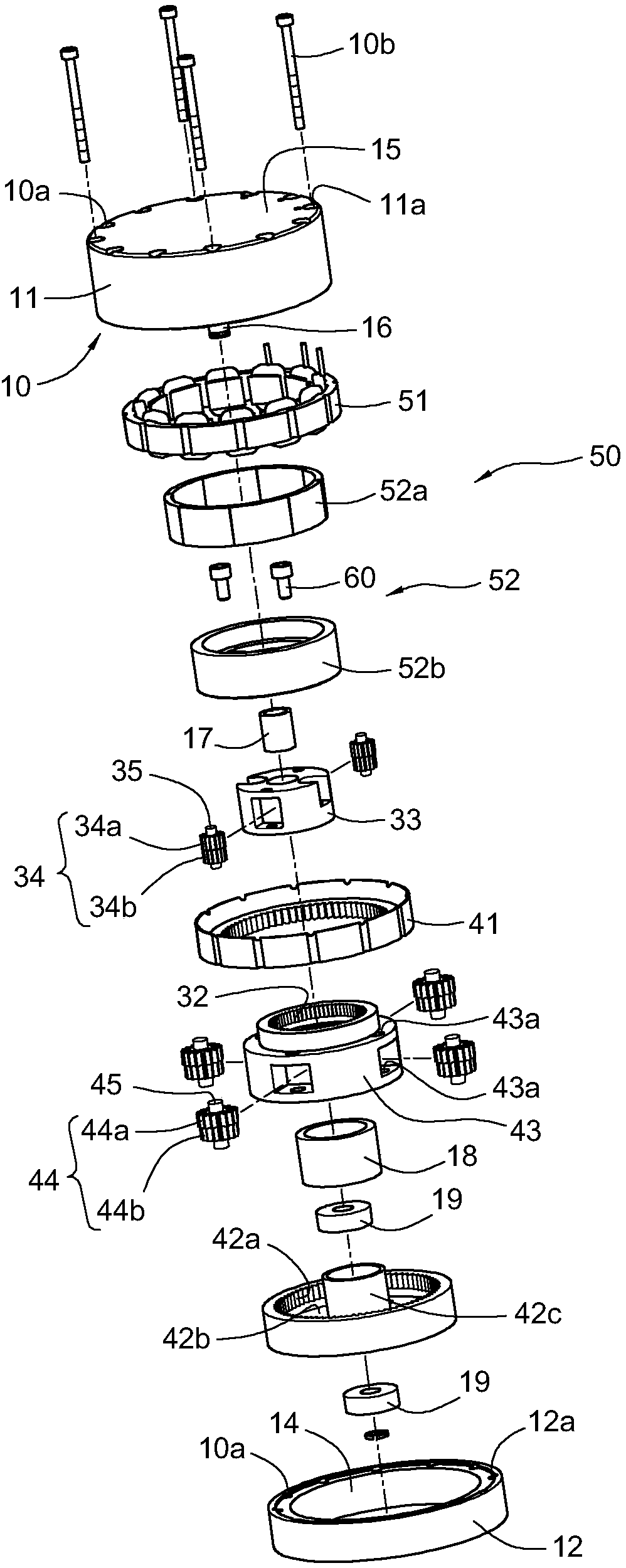 Deceleration device combining with motor