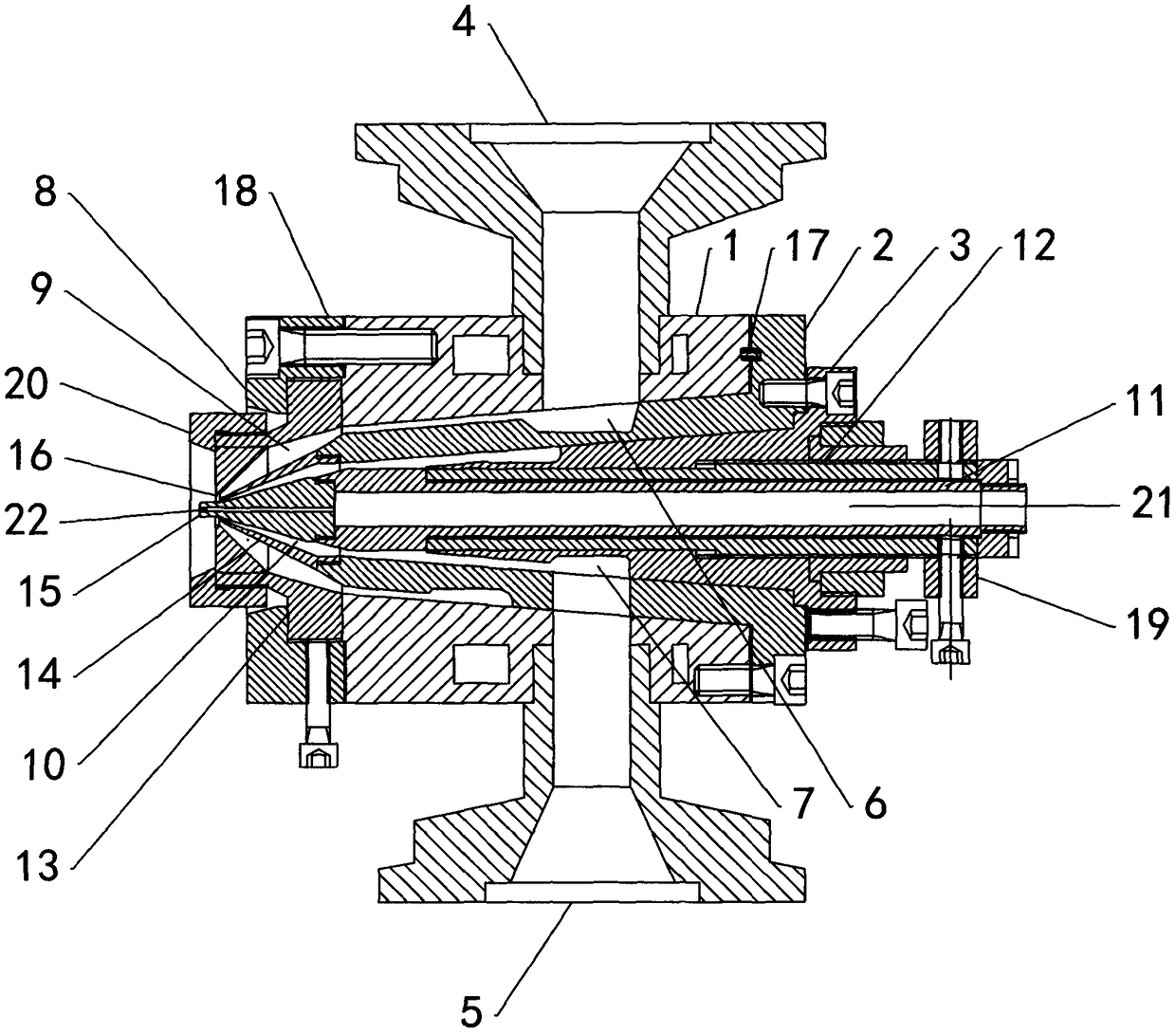 A molding device for fuel pipe material