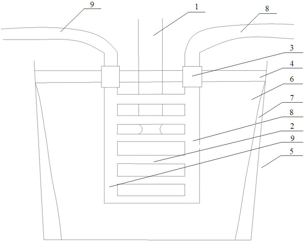 Crystallizer structure, cooling device and cooling method for interior of crystallizer