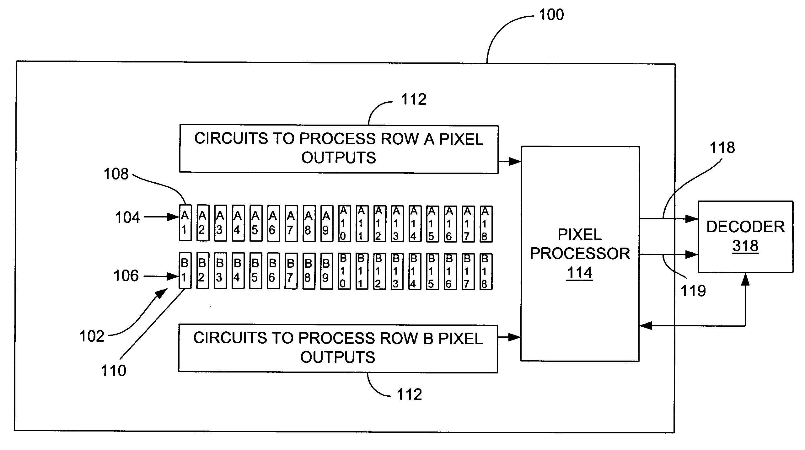 Imaging pixel array with programmable pixel aspect ratio for an optical code reader