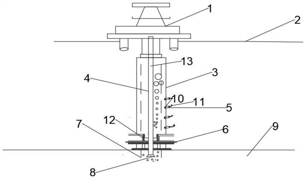 A device and method for detecting drilling fluid gas in a riser