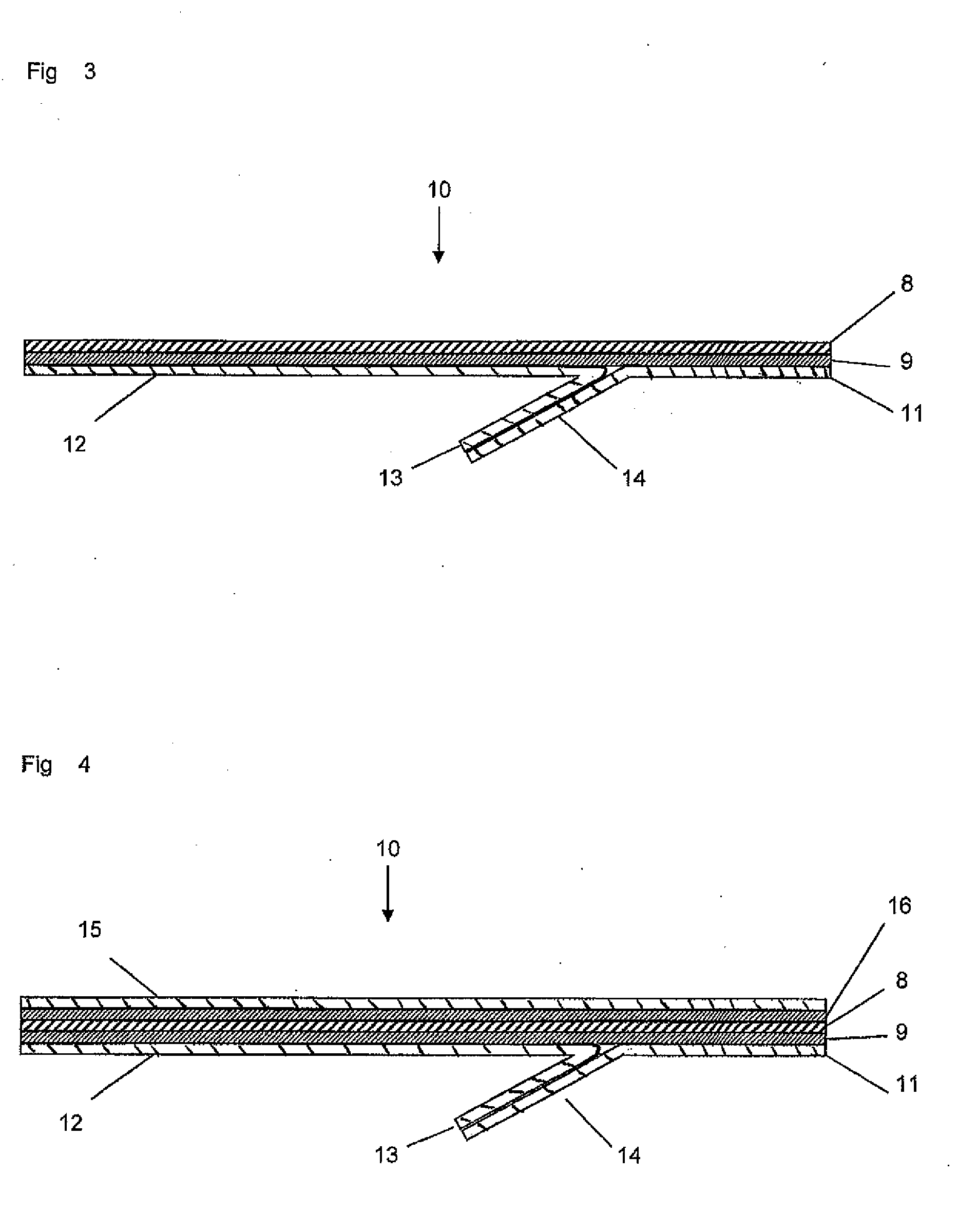 Element for facilitating the cutting to size of a dressing for vacuum therapy of a wound