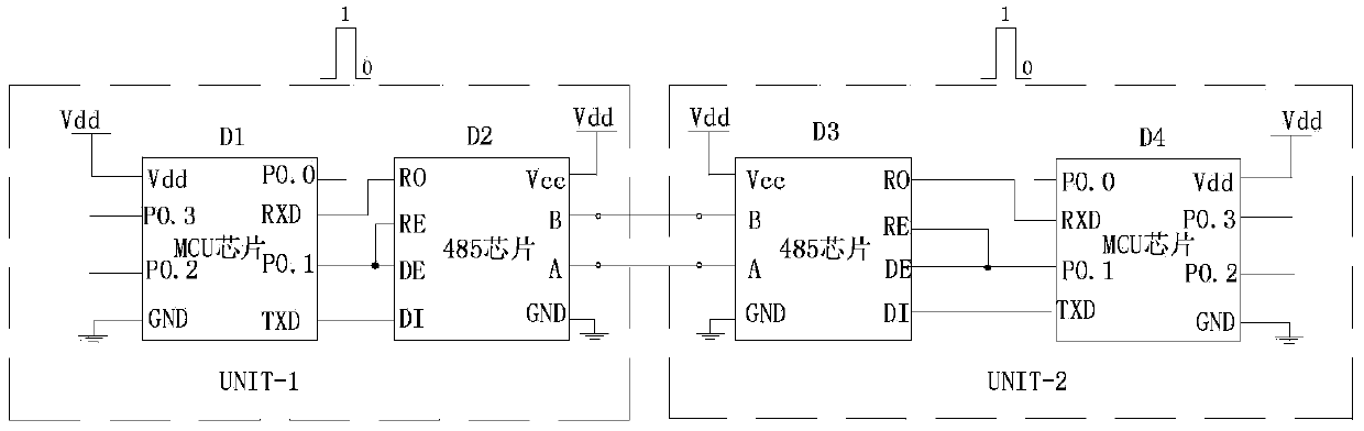 A non-polar transceiver unit and rs-485 communication circuit