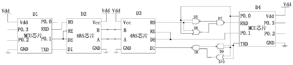 A non-polar transceiver unit and rs-485 communication circuit