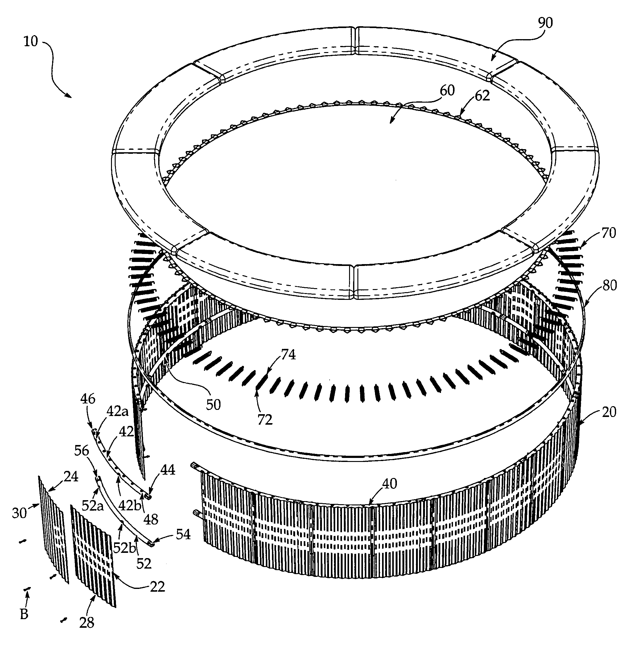In-ground trampoline and method of installation therefor