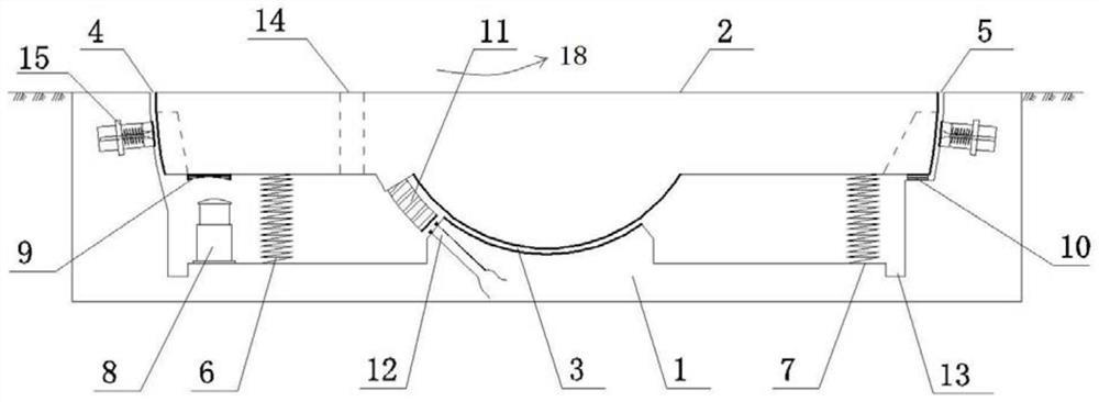 A kind of anti-overload safety device and operation method of friction flip type road bridge