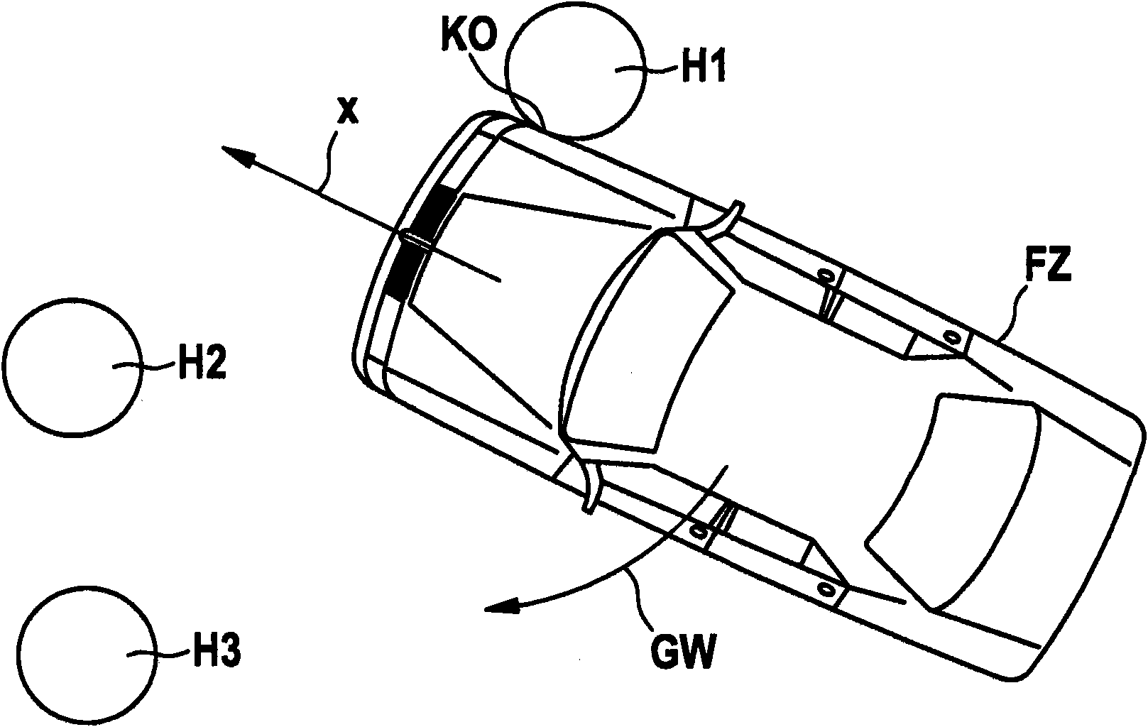 Method and device for controlling security means for a vehicle